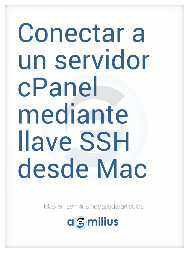 Conectar a un servidor cPanel mediante llave SSH desde Mac