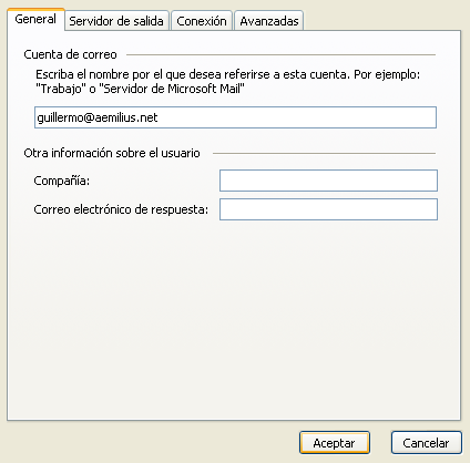 Modifique el nombre que Outlook le ofrece para identificar esta cuenta 