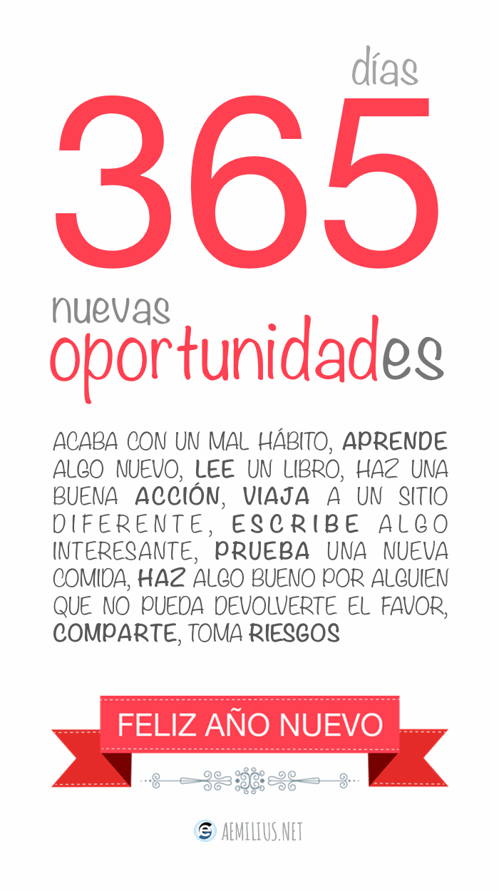 365 días y 365 nuevas oportunidades, feliz 2015!